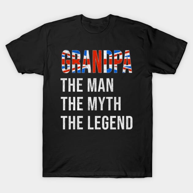 Grand Father British Grandpa The Man The Myth The Legend - Gift for British Dad With Roots From  Great Britain T-Shirt by Country Flags